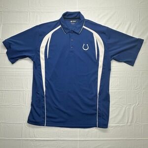 Indianapolis Colts NFL Team Apparel Embroidered Logo Blue Polo Shirt Mens XL